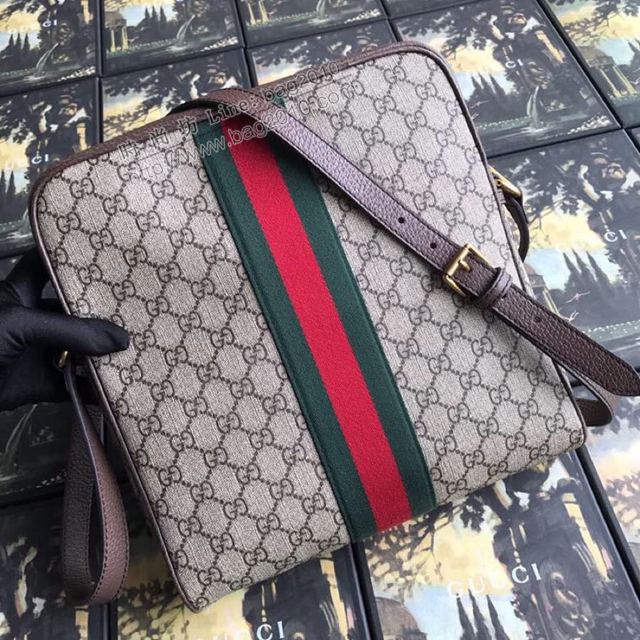Gucci包 古馳男包 547934pvc啡皮 GUCCI新款男士單肩斜挎包  gudj1383